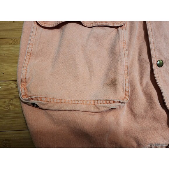 VTG 80s EDDIE BAUER Barn Coat Utility Field Lined Insulated Orange Jacket Mens L - Picture 4 of 11